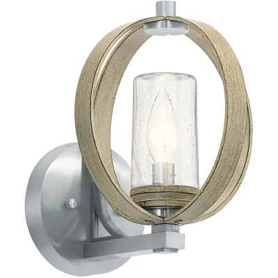 Image of Kichler Grand Bank Outdoor Modern Wall Lamp Distressed Antique Grey, IP44