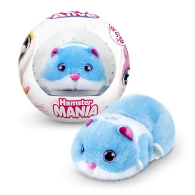 Image of Pets Alive Hamstermania Blue by ZURU Hamster, Electronic Pet, 20+ Sounds Interactive, Hamster Ball Toy for Girls and Children, (Blue)