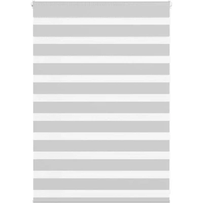 Image of vidaXL Zebra Blind Light Grey 110x100 cm Fabric Width 105.9 Polyester