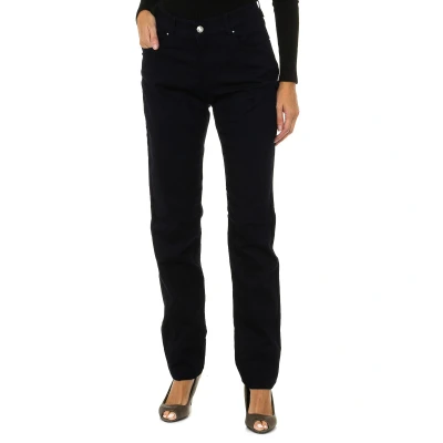 Image of Armani Womens Long stretch fabric pants 8N5J18 5D01Z woman Blue Cotton Size 25 (Waist)
