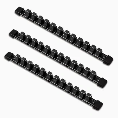 Image of ACEBON Tools Socket Organizers, 3 Piece Holder Kit, 1/2 inch Drive, Portable Clip Rail Holder, Holds 36 Sockets