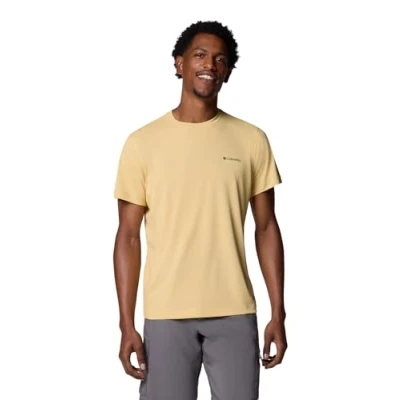 Image of Columbia Men&#039;s Zero Rules Light Short Sleeve Crew, Technical T Shirt, Sand Dune, XL