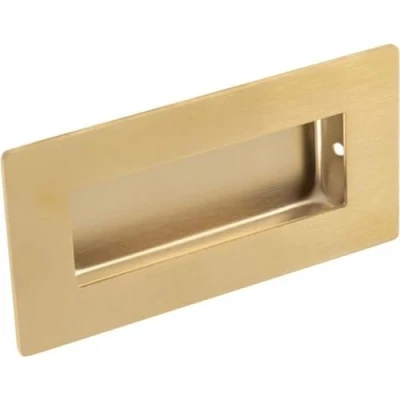 Image of Eurospec Recessed Flush Pull Handle Rectangular 102 x 51mm Satin Brass
