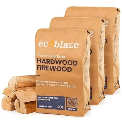 Image of Ecoblaze 27kg Kiln Dried Firewood Logs Premium Fire Wood for Log Burner, Long Lasting Stoves and Fireplaces
