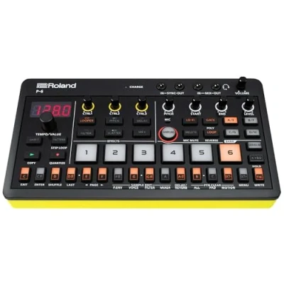 Image of Roland AIRA Compact P 6 Creative Sampler Granular Sound Design Powerful Sequencer Onboard Keyboard Custom Loops Built In Mic Hands on Effects USB C Connectivity
