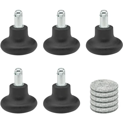 Image of 5 PCS Fixed Stationary Castors,Glide Office Chair Wheels For Replacement Swivel Caster (Black)