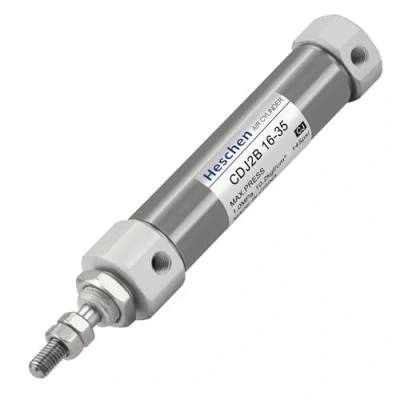 Image of Heschen Slim Air Cylinder, Pneumatic Cylinder CDJ2B 16 35, M5 Port, 16mm Bore, 35mm Stroke