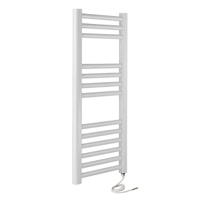 Image of Greenedhouse Milano WHITE Flat Electric Towel Rail W400mm x H800mm Radiator