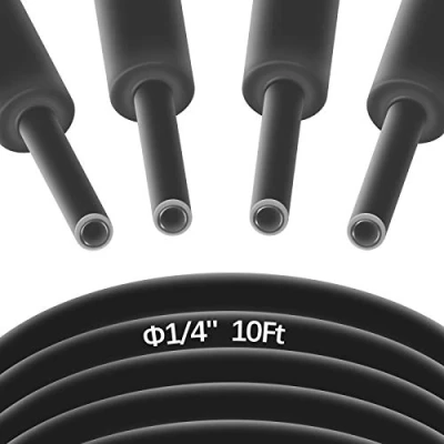 Image of Pointool Wire Heat Shrink Tubing 1/4&quot; Tube Wrap Electrical Waterproof Automotive Marine Assortment with Adhesive Lined for Wires, Length 10Ft