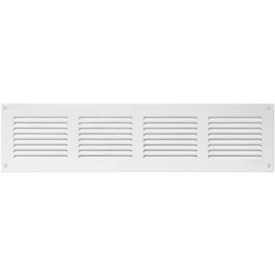 Image of Vent Systems 400 x 100 mm / 16&quot; 4&quot; Inch Air Cover White Metal Return Grill with Built in Pest Guard Screen HVAC for Home Improvement Duct