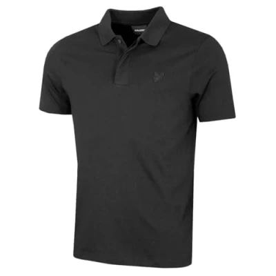 Image of Lyle &amp; Scott Mens Tonal Eagle Superfine Cotton Polo Shirt Jet Black M