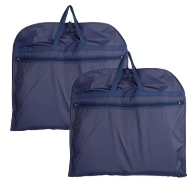 Image of Hoesh UK Navy 54&quot; Waterproof Mens suit garment Protection Carrier Pack of 2,suit bag for men, travel bags, covers, carriers men