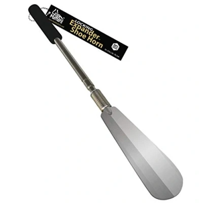 Image of FootMatters Expander Shoe Horn Extra Long Handle Stainless Steel Twist to Lock Extends 40 cm x 79