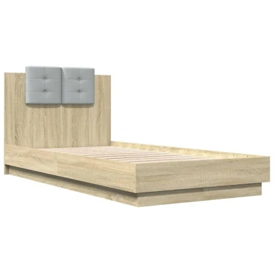 Image of vidaXL Bed Frame without Mattress Sonoma Oak 75x190 cm Small Single