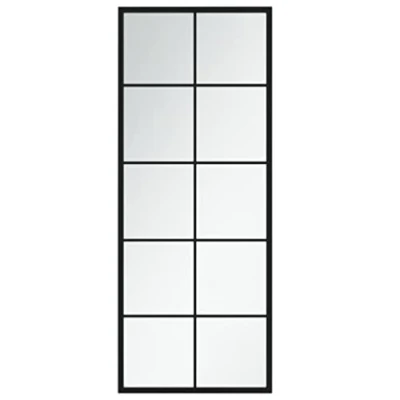 Image of vidaXL Black Wall Mirror Minimalistic and Elegant Metal Frame Design Suitable for Bedroom, Bathroom Living Room 100x40 cm