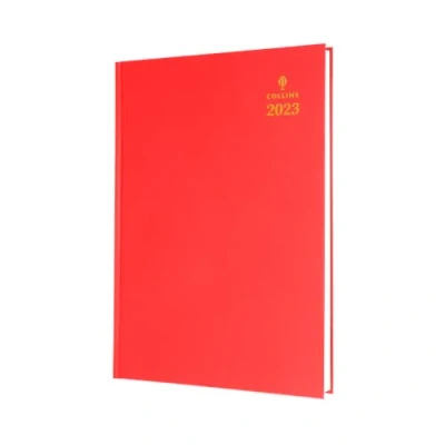 Image of Collins Desk Quarto Week to View (with Appointments) 2023 Diary Red (A36.15 23) Complete Business Planner, Agenda and Journal Organiser