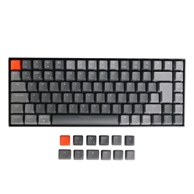 Image of Keychron K2 Wireless Bluetooth/USB Wired Gaming Mechanical Keyboard, Compact 84 Keys ISO UK Layout White LED Backlight N Key Rollover, Plastic Frame for Mac Windows, Gateron Red Switch, Version 2