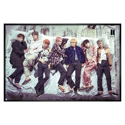 Image of BTS Gloss Black Framed Group Bed Maxi Poster 91.5 x 61cm