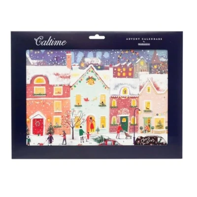 Image of Christmas Town Advent Calendar Modern Traditional Picture Paper 36x27cm
