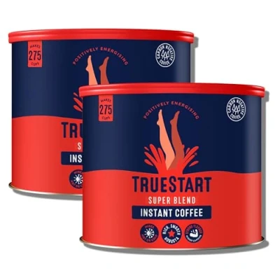 Image of TrueStart Barista Grade Super Blend Instant Coffee 500g 2 pack (550 Cups), Premium Freeze Dried, Smooth Rich Beans Roast, 100% Full Flavour