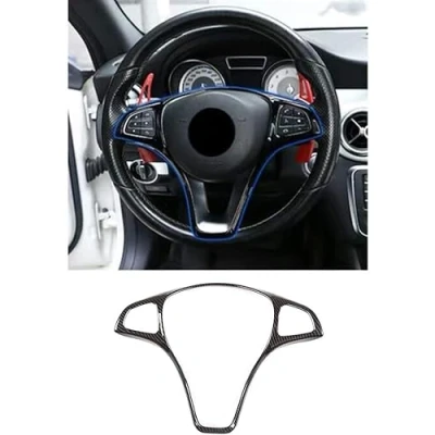Image of Carbon Fiber Style ABS Car Steering Wheel Decoration Frame Trim For A BC E GLC CLA GLA Class W205 W213 X253 C117 X156 W176 W246