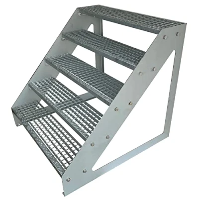 Image of Kaminbau Mierzwa Premium Steel Stairs Freestanding Completely Galvanised 5 Steps (Width 800 mm) (Height 950 Weatherproof Grate Step Garden Patio