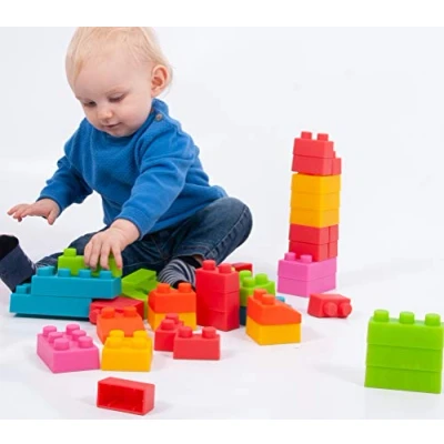 Image of TickiT 74050 Chunky Soft Brick Set, 45 Pieces