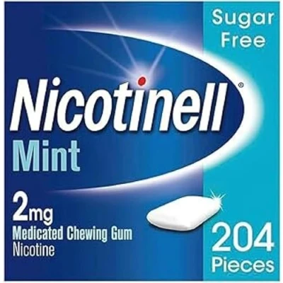 Image of Nicotinell Nicotine Gum, Quit Smoking Aid, Mint Flavour, 2 mg, 204 Pieces