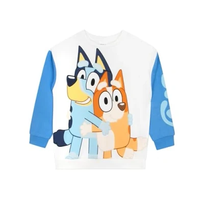 Image of Bluey Sweatshirt Bingo Boys Soft Cotton Clothing White 5 6 Years