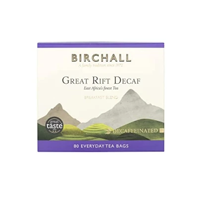 Image of Birchall Great Rift Decaf Blend Tea Bags a Perfectly Balanced and Soothing Infusion for Calm Moment, 10 Boxes of 80 Plant Based Everyday