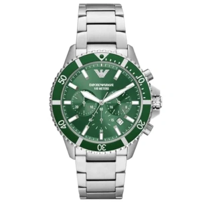 Image of Emporio Armani Watch for Men, Quartz Movement, 43 mm Silver Stainless Steel Case with a Strap, AR11500
