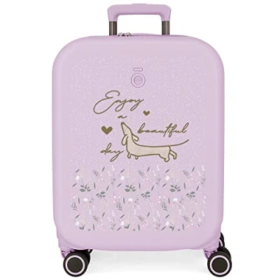 Image of Enso Beautiful day Purple cabin suitcase 40x55x20 cm Rigid ABS Integrated TSA lock 37L 3.22 kgs 4 double wheels Hand Luggage