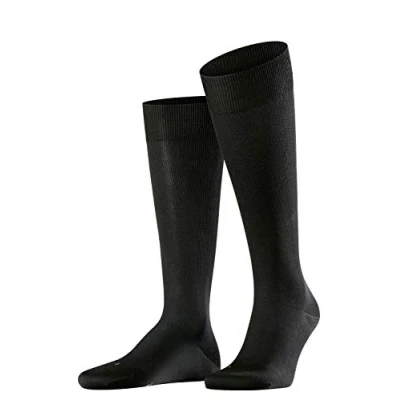 Image of FALKE Men&#039;s Ultra Energizing M KH Cotton With Compression 1 Pair Knee High Socks, Black (Black 3000) Calf circumference W3, 8.5 9.5