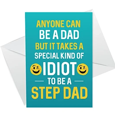 Image of FUNNY Step Dad Card For Fathers Day Rude Birthday A6