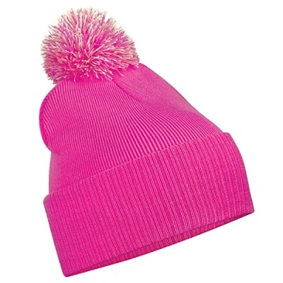 Image of Beechfield Snowstar Beanie Fuchsia/Off White One Size