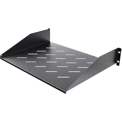 Image of DYNAMODE Universal Vented Rack Mount Shelf 19&quot; 2U 350mm Depth Network Data server Cabinet Equipment (Black)