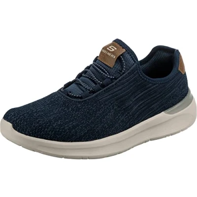 Image of Skechers Men&#039;s Lattimore CORINGA Sneaker, Navy Knitted Mesh, 10.5 UK