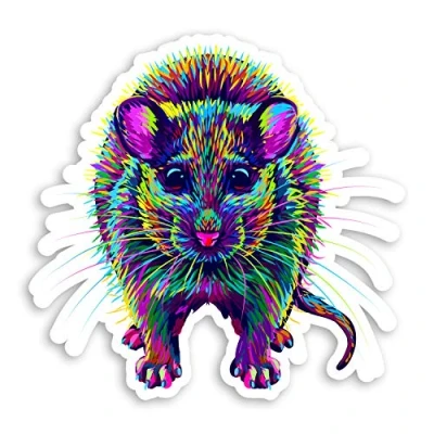 Image of 2 x 10cm Neon Rat Vinyl Stickers Rodent Pop Art Rats Laptop Sticker #34172 (10cm Wide)