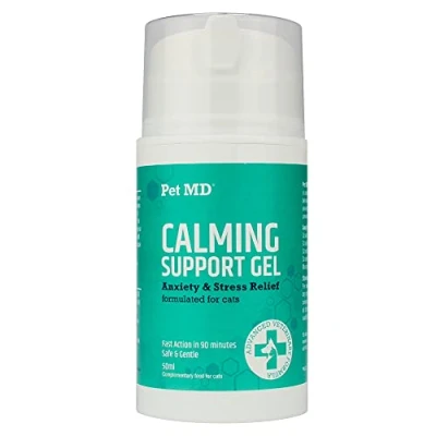 Image of Pet MD Calming Support Gel for Cats Cat Anxiety Relief Anti Stress Relaxer Products Calm Salmon Flavor 50 mL