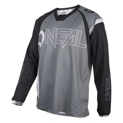 Image of O&#039;Neal Mountainbike Jersey MTB DH Downhill FR Freeride Breathable Fabric, Maximum Freedom of Movement Element Hybrid Adult Black Grey Size S