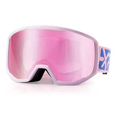 Image of EXP VISION Ski Goggles, Anti fog Snow Snowboard Goggle OTG Dual lens with 100% UV400 Protection for Men Women (Purple Frame Purple)