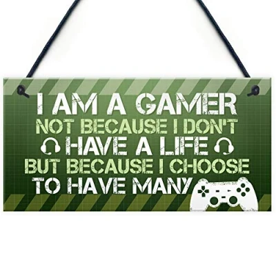 Image of RED OCEAN Funny Gamer Gifts Novelty Gaming Sign For Boys Bedroom Games Room Son Brother