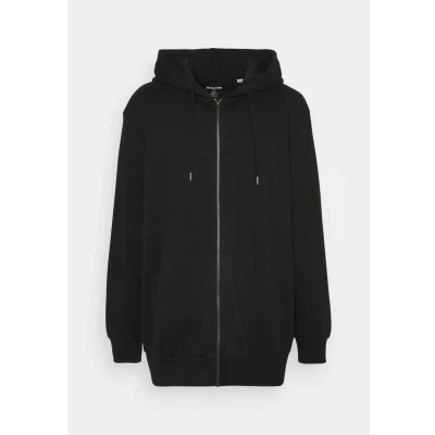 Image of Jack &amp; Jones Jjebasic ZIP HOOD Zipup sweatshirt, Men&#039;s, Size: 4XL, Black
