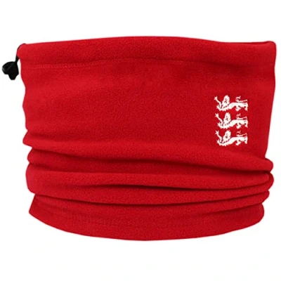Image of TeddyTs 3 Lions Fleece Snood with Adjustable Toggle (Red &amp; White)