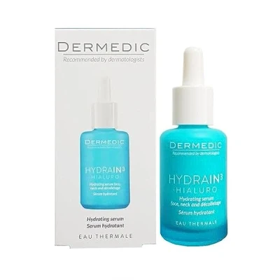 Image of PREMIUM Hyaluronic Acid Anti Ageing and Wrinkle Serum For Face, Neck Decolletage Clinical Strength (15% HA), day night use. Ideal as make up base. Hypoallergenic with Thermal Water. Dermedic Hydrain3 Hialuro