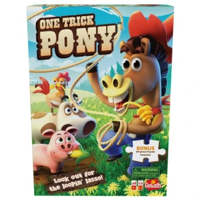 Image of One Trick Pony with Bonus 24 Piece Jigsaw Puzzle Goliath Games Kids Action For 2 5 Players Ages 4+