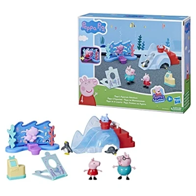 Image of Peppa Pig Peppa’s Aquarium Adventure Playset Preschool Toy: 4 Figures, 8 Accessories Ages 3 and Up