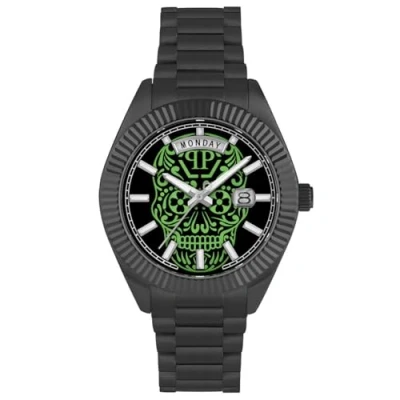 Image of Philipp Plein Date Superlative Gent Mens Black Watch PWPNA0724 Stainless Steel (archived) One Size