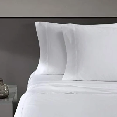 Image of Vera Wang King Sheet Set, Luxury Sateen Cotton Bedding, 800 Thread Count, Soft &amp; Smooth Home Decor (White,4 pcs, King)