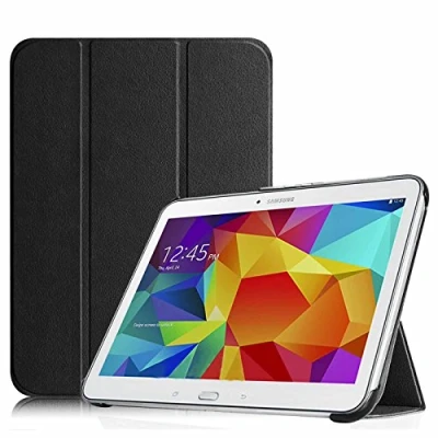 Image of FINTIE SlimShell Case for Samsung Galaxy Tab 4 10.1 nch Tablet (SM T530 SM T535) Super Thin Lightweight Stand Cover with Auto Sleep/Wake Feature, Black
